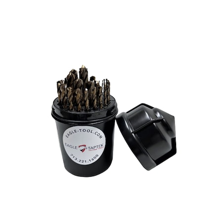 Eagle Cutting Tools 1/16-1/2X64THS 29 PIECE COBALT DRILL BUDDY PLASTIC SET TAP50-DBC29-I